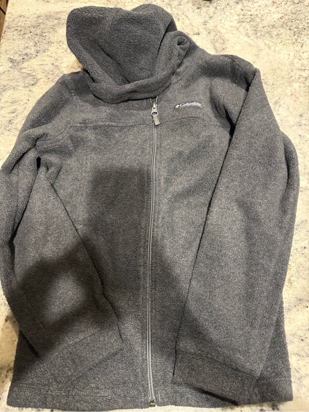 Columbia Charcoal Gray Full-Zip Hooded Fleece Jacket